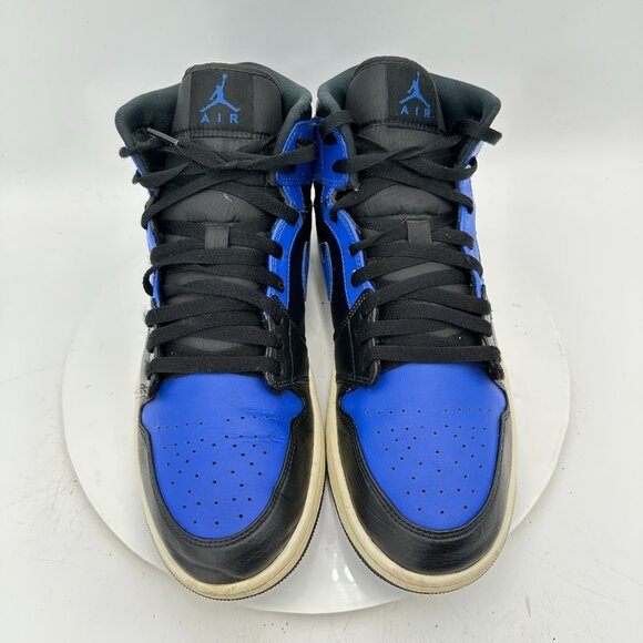 Nike Air Jordan 1 Mid Men Size 12 554724-077 Hyper Royal Black Basketball Shoes - Picture 3 of 11